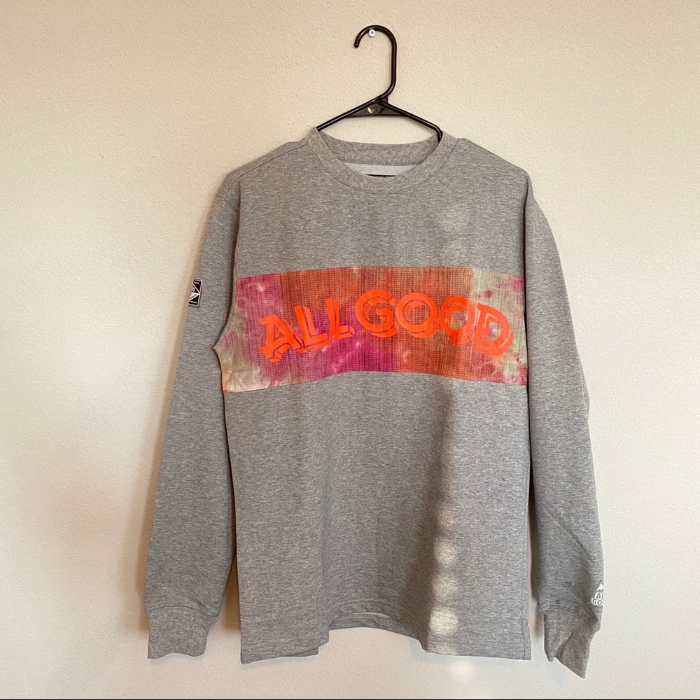 All Good Tie Dye Logo Crew Neck Sweatshirt